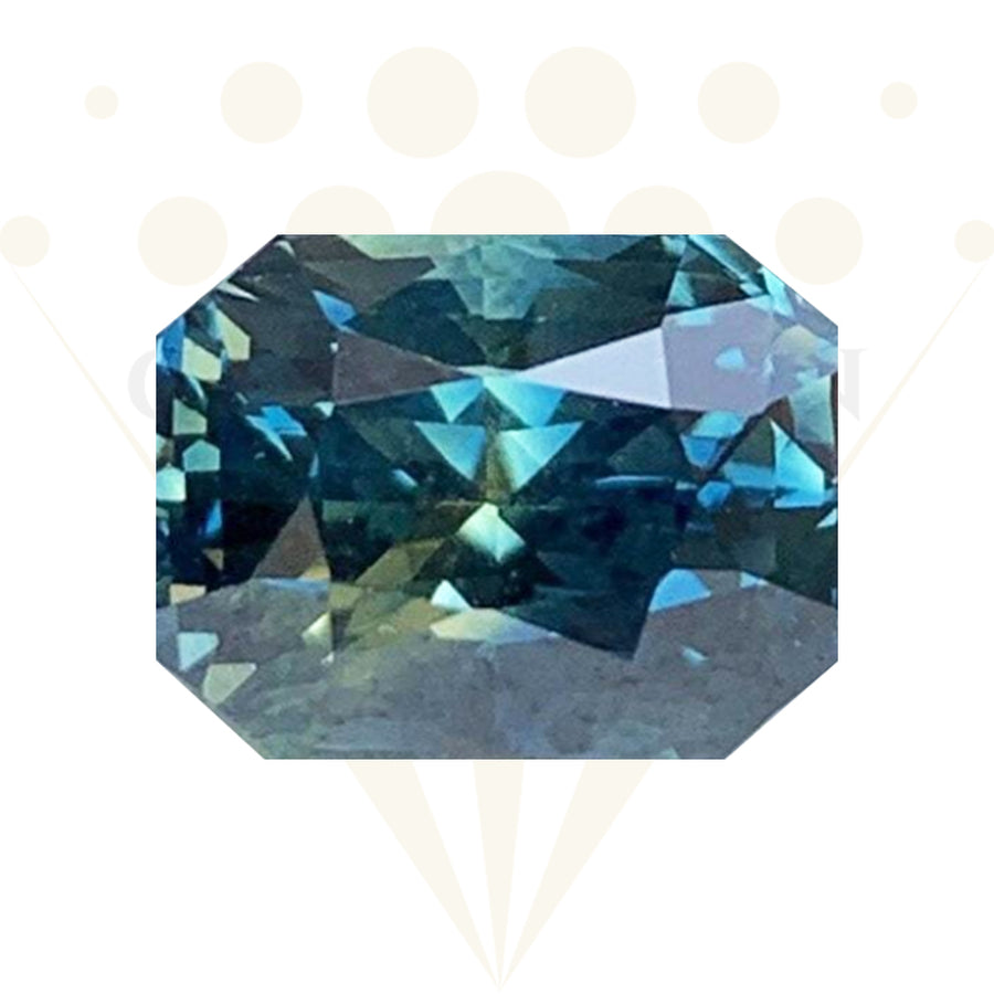 4.02 Cts Natural Parti Teal Sapphire - (UH) - CeylonFineGemsCo